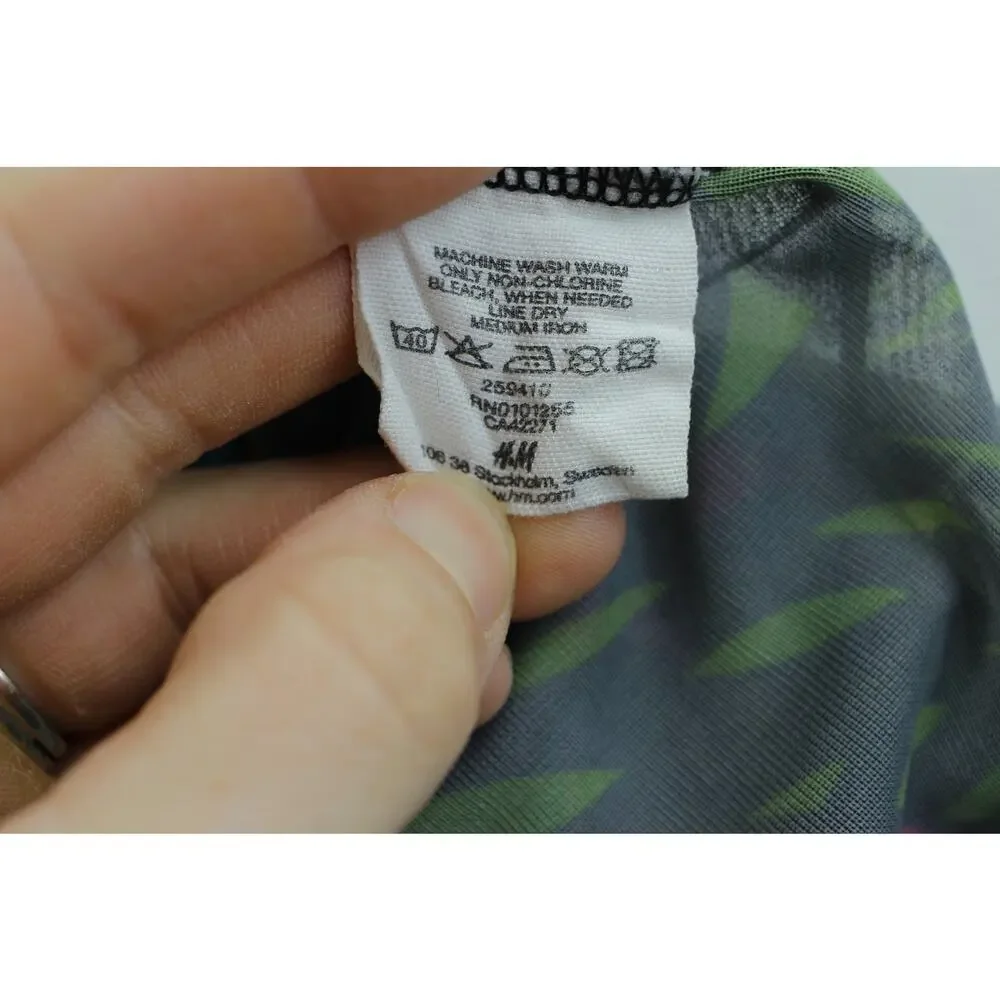 H&M floral pattern tie waist quarter sleeve flare dress womens small‎ fairy boho - Picture 4 of 6